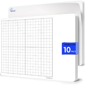 SCRIBBLEDO XY Graph Dry Erase Sheets 11"x14" Math Practice Small White Board Dry Erase Sheets Math Manipulatives Grid Whiteboard Sheets Math Supplies Homeschool Teacher Students Classroom Pack of 10