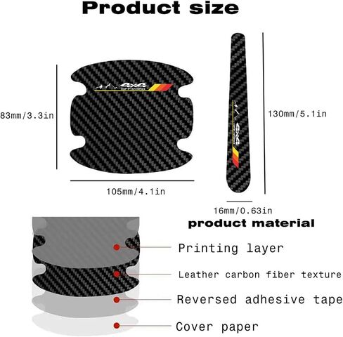 8PCS Stylish Car Door Handle Scratch Protectors, Tri-Color 3 Colors Carbon Fiber Car Door Handle Bowl Sticker, Universal Car Door Handle Paint Guard Cover,Personalized Door Handle Cup Protector in Saudi Arabia