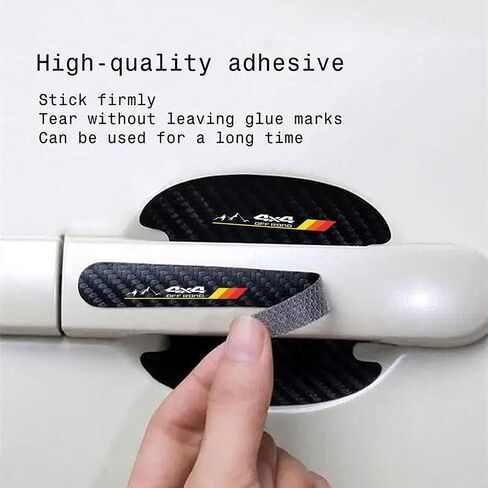 8PCS Stylish Car Door Handle Scratch Protectors, Tri-Color 3 Colors Carbon Fiber Car Door Handle Bowl Sticker, Universal Car Door Handle Paint Guard Cover,Personalized Door Handle Cup Protector in Saudi Arabia
