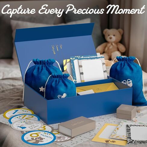 Ultimate Baby Keepsake Box for Boys & Girls - Unique New Parents Gifts for Couples - 10 Beautiful Keepsake Ideas Inside - Perfect for Expecting Parents, Baby Shower, Gift for Mom to Be - Beige in Saudi Arabia