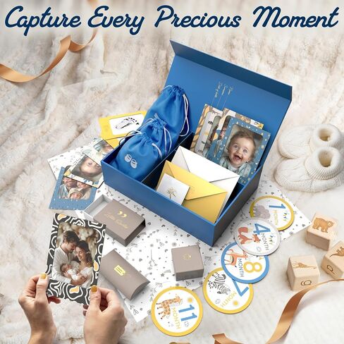 Ultimate Baby Keepsake Box for Boys & Girls - Unique New Parents Gifts for Couples - 10 Beautiful Keepsake Ideas Inside - Perfect for Expecting Parents, Baby Shower, Gift for Mom to Be - Beige in Saudi Arabia