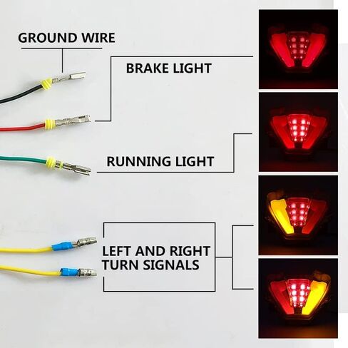متوافق مع MT-07 MT07 2021 2022 LED أضواء الفرامل الخلفية إشارة الانعطاف المتكاملة (واضحة) in Saudi Arabia