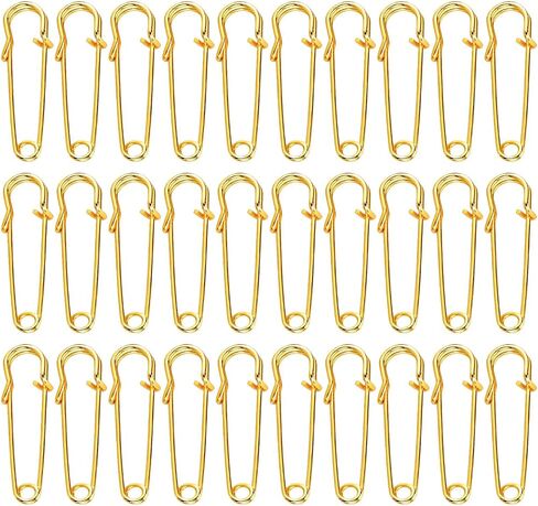 Safety Pins for Clothes Large Safety Pins 30PCS Gold Decorative Pins Heavy Duty Safety Pins Sturdy Bulks Pins Diaper Pins for Diapers for Leather Canvas Wool Clothing Diapers Blankets Crafts in Saudi Arabia