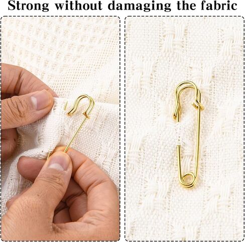 Safety Pins for Clothes Large Safety Pins 30PCS Gold Decorative Pins Heavy Duty Safety Pins Sturdy Bulks Pins Diaper Pins for Diapers for Leather Canvas Wool Clothing Diapers Blankets Crafts in Saudi Arabia