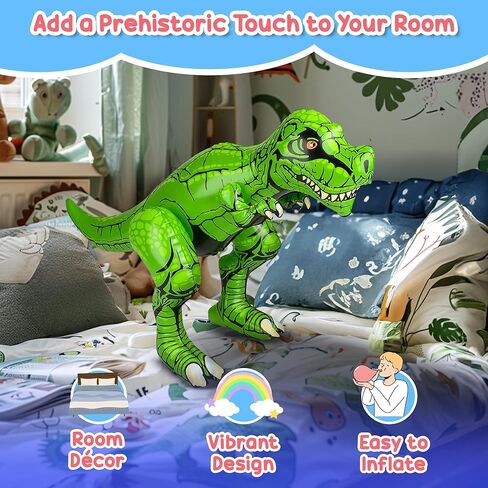 ديناصور رابتور قابل للنفخ من فورست آند تويلفث، بطول 2 قدم، ديكور مثالي لحفلات حمام السباحة، وحفلات أعياد الميلاد، والمنزل، ولعبة تعليمية ممتعة، عبوة من قطعتين (رابتور) in Kuwait