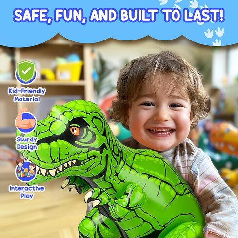 ديناصور رابتور قابل للنفخ من فورست آند تويلفث، بطول 2 قدم، ديكور مثالي لحفلات حمام السباحة، وحفلات أعياد الميلاد، والمنزل، ولعبة تعليمية ممتعة، عبوة من قطعتين (رابتور) in Kuwait