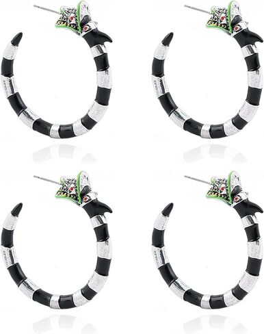 Coral Snake Earrings Halloween Horror Snake Hoop Earrings Gothic Earrings for Women Cosplay Costume Halloween Accessories in Kuwait
