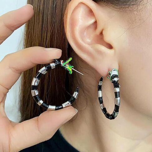 Coral Snake Earrings Halloween Horror Snake Hoop Earrings Gothic Earrings for Women Cosplay Costume Halloween Accessories in Kuwait
