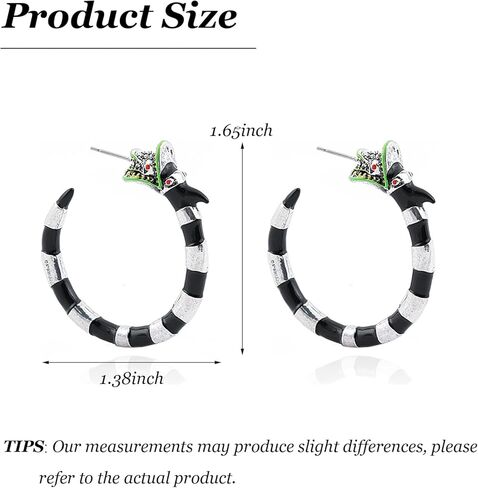 Coral Snake Earrings Halloween Horror Snake Hoop Earrings Gothic Earrings for Women Cosplay Costume Halloween Accessories in Kuwait