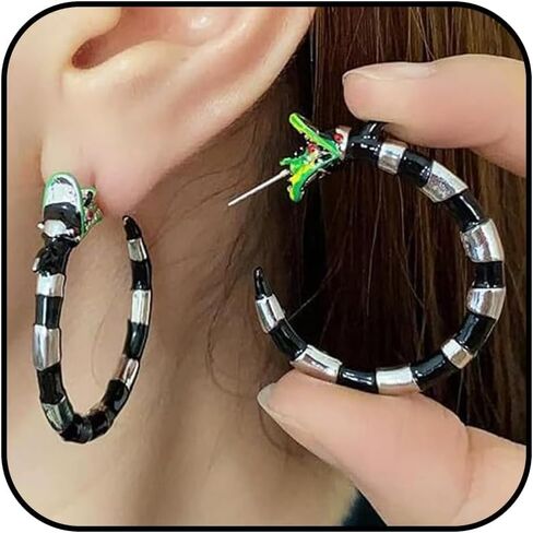 Coral Snake Earrings Halloween Horror Snake Hoop Earrings Gothic Earrings for Women Cosplay Costume Halloween Accessories in Saudi Arabia