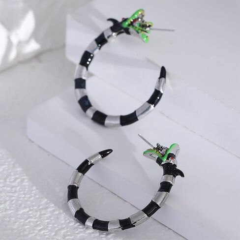 Coral Snake Earrings Halloween Horror Snake Hoop Earrings Gothic Earrings for Women Cosplay Costume Halloween Accessories in Saudi Arabia