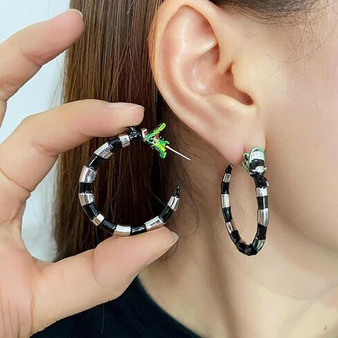 Coral Snake Earrings Halloween Horror Snake Hoop Earrings Gothic Earrings for Women Cosplay Costume Halloween Accessories in Saudi Arabia