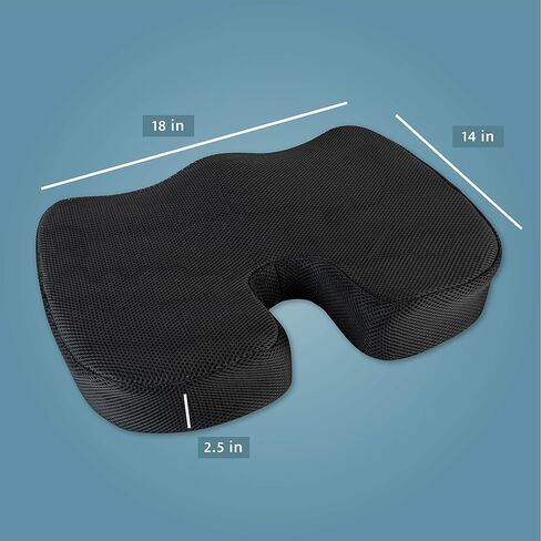 Kölbs Memory Foam Seat Cushion, Gel Infused Ventilated, Coccyx Cushion Office Car Chair Cushion, Tailbone Pain Relief Cushion - Lumbar Cushion - Sciatica Pillow for Sitting in Saudi Arabia