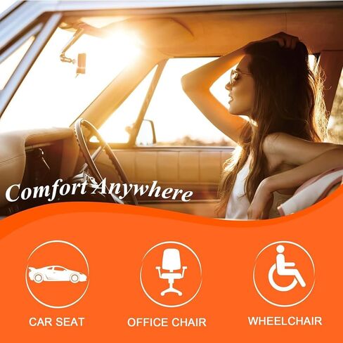 Adult Booster Car Seat Cushion, Car Seat Driver Height Boost Mat Memory Foam Car Seat Cushions Pad to Raise Height 3 inches for Car Truck Home Office Chair(Brown) in Saudi Arabia