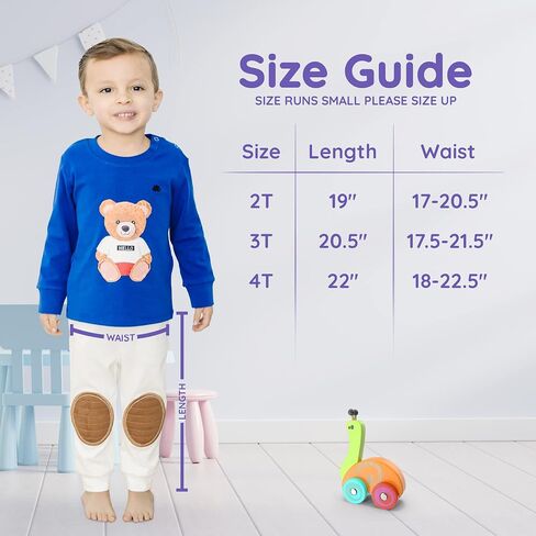 Viscose Baby Pants with Knee Pads, Soft Toddler Pants for Boys & Girls, Baby Boy Pants & Baby Girl Pants 12M-5T (Olive, 4T) in Kuwait