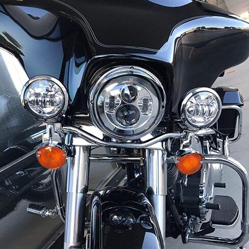 LX-LIGHT 7 بوصة حامل تثبيت للمصابيح الأمامية من الكروم للدراجات النارية in Saudi Arabia