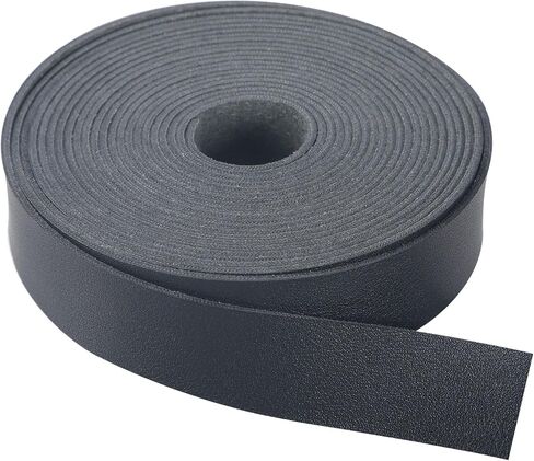 CDY Faux Leather Strap 1 Inch Wide 200 Inches Long Leather Strip for DIY Craft Projects,Soft Leather Straps 2mm Thick Very Suitable for Traction Ropes, Bag Straps (Black) in Kuwait