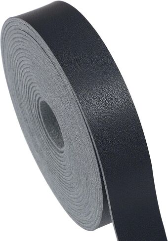 CDY Faux Leather Strap 1 Inch Wide 200 Inches Long Leather Strip for DIY Craft Projects,Soft Leather Straps 2mm Thick Very Suitable for Traction Ropes, Bag Straps (Black) in Kuwait