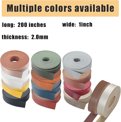 CDY Faux Leather Strap 1 Inch Wide 200 Inches Long Leather Strip for DIY Craft Projects,Soft Leather Straps 2mm Thick Very Suitable for Traction Ropes, Bag Straps (Black) in Kuwait