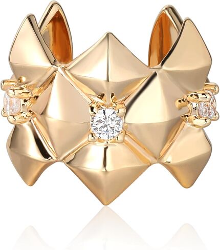 FETTERO أقراط أذن للنساء غير مثقوبة مطلية بالذهب عيار 14 قيراط أقراط أذن مكعبة من الزركونيا أقراط ملفوفة بمشبك على أقراط الكفة الغضروفية - مفردة in Kuwait