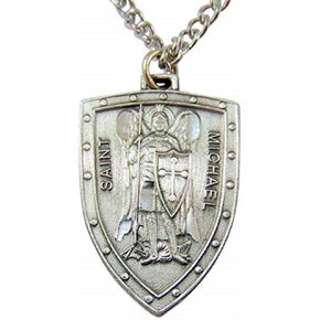 Westman Works Saint Michael Shield Pewter Medal Deluxe Set Gift Boxed with Holy Card