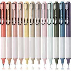 Mr. Pen- Retractable Gel Pens, 12 Pack, Black Ink Gel Pens, Vintage Barrels, Fast Dry, Gel Pens Fine Point 0.5mm, Retractable Pens, Cute Pens, Gel Ink Pens, Aesthetic Pens for Journaling Fine Tip Pens
