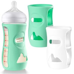 3 Pack Silicone Bottle Sleeves for Avent Natural Glass Baby Bottles, Protection and Insulation, Glass Baby Bottle Sleeve Compatible with Avent Glass Bottles 4 oz, BPA Free, Dishwasher Safe