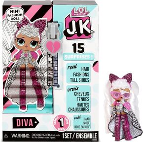 L.O.L. Surprise! JK Mini Fashion Doll Queen Bee with 15 Surprises Including Dress Up Doll Outfits, Exclusive Doll Accessories - Girls Gifts and Mix Match Toys for Kids 4-15 Years