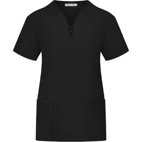 Minty Mint Women's V Neck Stretch Medical Scrub Top w Side Panels