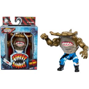 Mattel Street Sharks Action Figure with Bite & Head Butt Motion, Jab Collectible Toy Inspired by 90s TV Half-Man Half-Shark Hero, 6-Inch