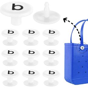 Replacement Rivets for Bog Bag 8 Pairs bog-Bag Buttons L Neoprene Tote Straps Standard and Oversized XL Rubber Pool Repair Rivet Women Beach Replacements Handles Button Buckle Accessories (White)