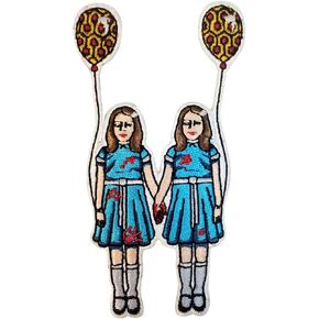 Creepy Scary Hallway Twins Horror Film Movie Parody - Iron on Embroidered Patch Applique