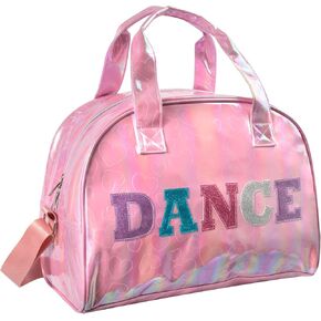 Dance Duffle Crossbody Garment Bags for Dancers, Girls, Teens, Athletes Glitter Dance Workout Carry On Waterproof Weekender Overnight Duffel Bag with Pockets
