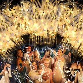 100 PCS Light up Wands for Wedding, Wedding Wands Streamers with 3 Colorful Flashing Modes, Fairy Wands, LED Silk Fairy Wand with Bells for Wedding, New Year, Raves, Concert, Birthday