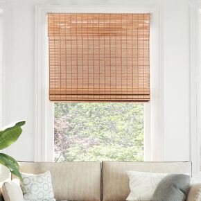 CHICOLOGY Bamboo Roman Shades - Customer Favorite Light Filtering Blinds for Windows, Premium Quality, Ideal for Home, Squirrel Brown, 35"W X 64"H