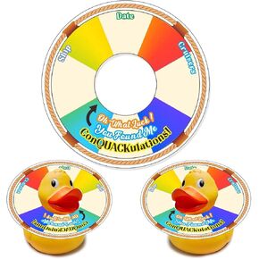 Duck Tags, Cruising Rubber Duck Tags, Duck Game Cards, 35 Pack, 3 x 3 Inches, Life Preserver Ring Shape Design, No Rubber Bands or Strings Required