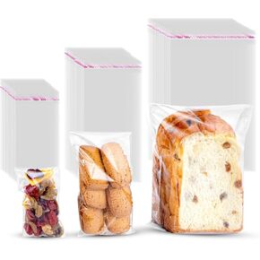 150 Pcs Self Sealing Cellophane Bags with 3 Sizes 3x4, 4x6, 6x9 inches. Cellophane Treat Bags Self Adhesive Cookie Bags, Sandwich Bags, Resealable Cellophane Bag for Packaging.