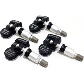 Set of 4 Veritek VPS001 TPMS 433mhz Tire Pressure Sensors for BMW Replaces 36106872803 36106872774 36106887147 w/Silver Aluminum Valve Stems Aftermarket Replacement