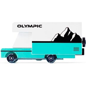 CANDYCAR® Wooden Diecast Collection - Olympic RV, Premium Handcrafted Beech Wood Toy Car