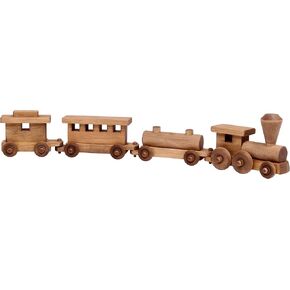 AmishToyBox.com Wooden Train Toy Play Set - 24" Long - CPSIA-Approved Finish (Harvest Stain)