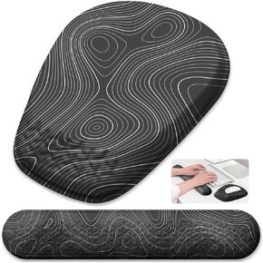 Mouse Pad with Wrist Rest, Comfortable Keyboard Wrist Rest, Memory Foam Wrist Rest for Computer Keyboard, Ergonomic Mouse Pad Set for Easy Typing & Pain Relief for Office Gradient Blue Pink