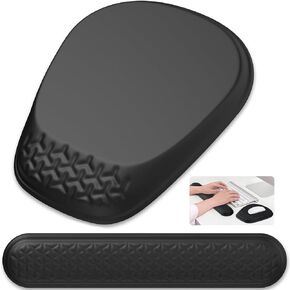Mouse Pad with Wrist Rest, Comfortable Keyboard Wrist Rest, Memory Foam Wrist Rest for Computer Keyboard, Ergonomic Mouse Pad Set for Easy Typing & Pain Relief for Office Gradient Blue Pink