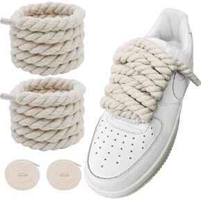 LUHOHI Rope Shoe Laces, Black Thick Rope Shoelaces for Air Force 1 AF1 Sneakers Designer Jumbo Big Chunky Fat Shoe Laces