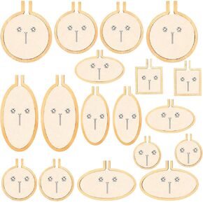 Framendino, 18 Pack Mini Embroidery Hoops Tiny Round Embroidery Hoops for DIY Jewelry Pendant and Keychain