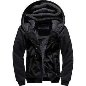 SWISSWELL Hoodies for Men Zip Up Fleece Lined Heavy Sherpa Hooded Sweatshirt Warm Heavy Duty Fleece Jacket