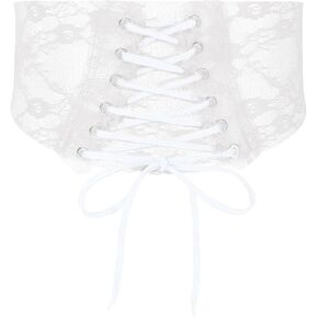 SUOSDEY Womens Lace-up Corset Belt Transparent PVC Lace Vintage Elastic Waist Belt for Dress