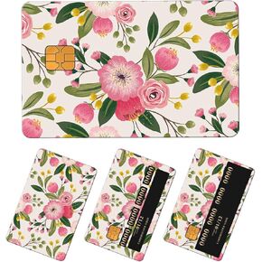 Credit Card Skin, Cute Debit Card Skin Sticker, 4Pcs Stylish Slim Anti-Wrinkling Removable Credit Card Sticker for Transportation, Key Classic Blue Flowers