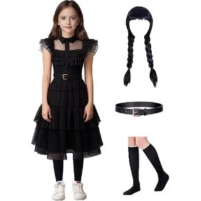 Black Costume Dress for Kids - Stylish & Comfortable, Perfect for Halloween & Special Occasions - Sizes 4-12Y (11-12years)
