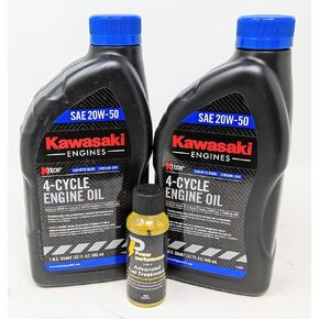 Kawasaki Pack of 2 99969-6298 SAE 20W-50 4-Cycle Engine Oil Quart and Fuel Treatment