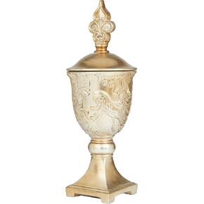 Deco 79 Polystone Solid Decorative Jars, 7" x 7" x 19", Gold